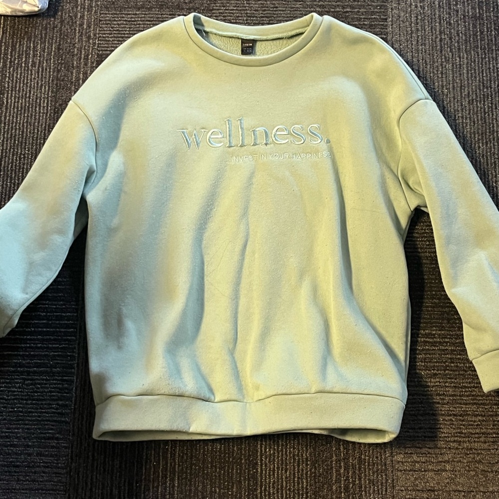 SHEIN Green Sweatshirt Relaxed Fit Crewneck